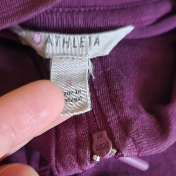 Athleta Plum Quarter Zip Ruched Mid-sleeve Athleisure Dress size Small - Picture 4 of 7